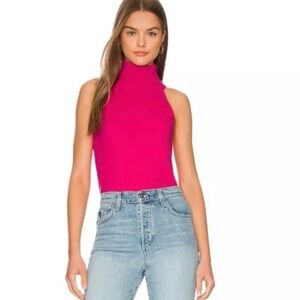 NWT Central‎ Park West Ambrose Sleeveless Turtleneck Sweater Hot Pink XS